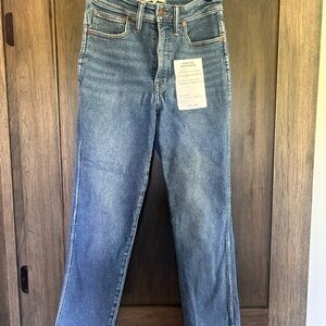 Madewell Straight Leg Jeans in Classic Blue Defective